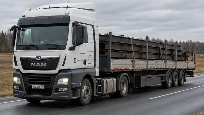 Автомобильный трал на трассе